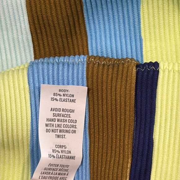 Aerie Striped High Cut Cheeky Bikini Bottom in Women's Size Large NWT - Picture 5 of 6